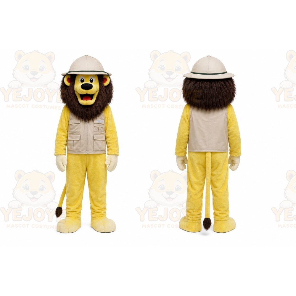 Yellow Lion Mascot Costume for Children's Events