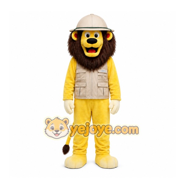 Yellow Lion Mascot Costume for Children's Events