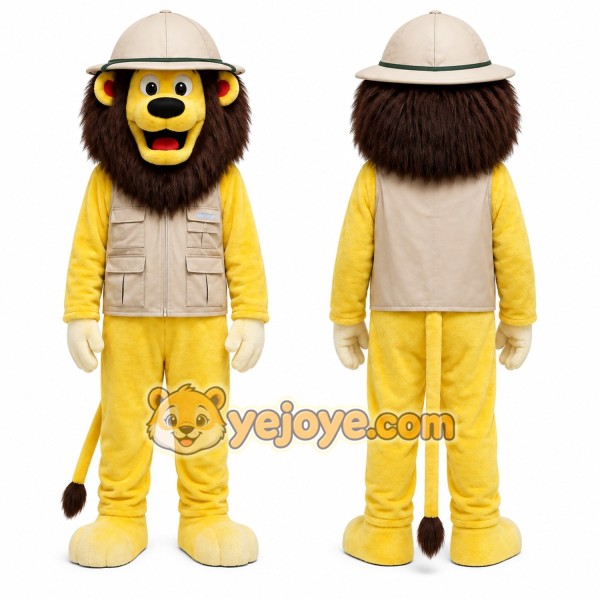 Yellow Lion Mascot Costume for Children's Events