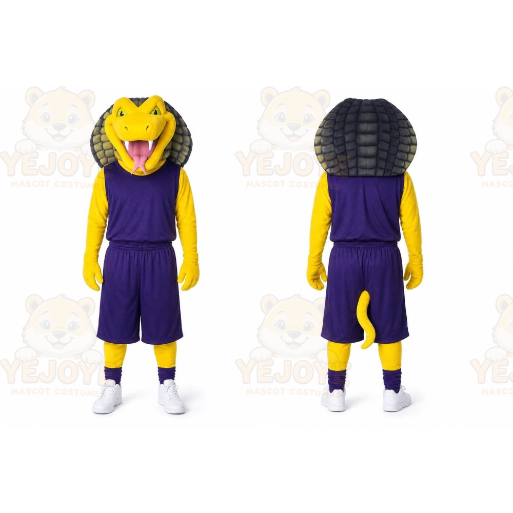 Yellow Cobra Mascot Costume for Sports Events