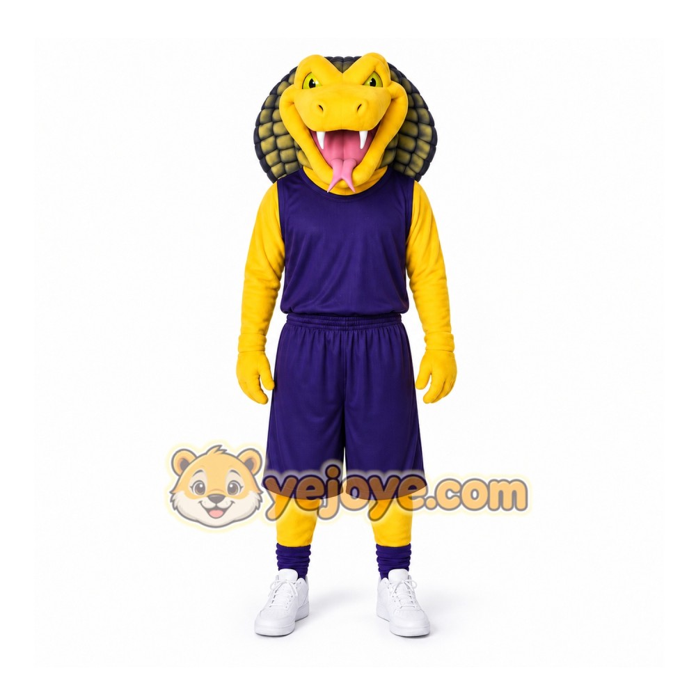 Yellow Cobra Mascot Costume for Sports Events Yellow Cobra Mascot Costume for Sports Events