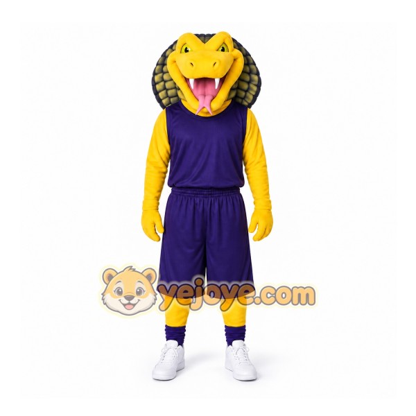 Yellow Cobra Mascot Costume for Sports Events Yellow Cobra Mascot Costume for Sports Events