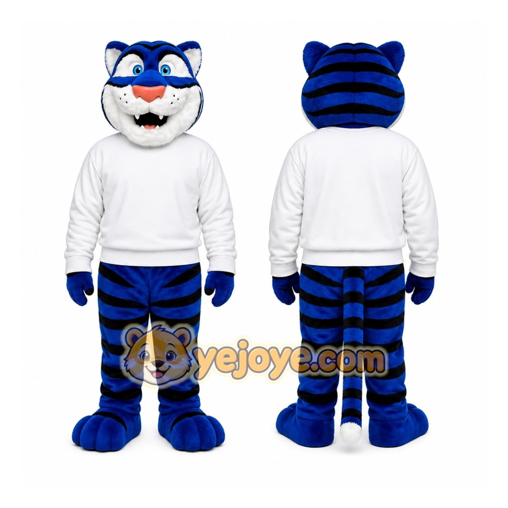 Blue Tiger Mascot Costume for Sports Events Blue Tiger Mascot Costume for Sports Events