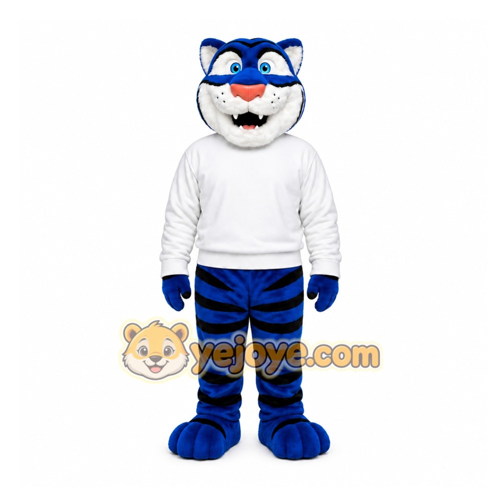 Blue Tiger Mascot Costume for Sports Events Blue Tiger Mascot Costume for Sports Events