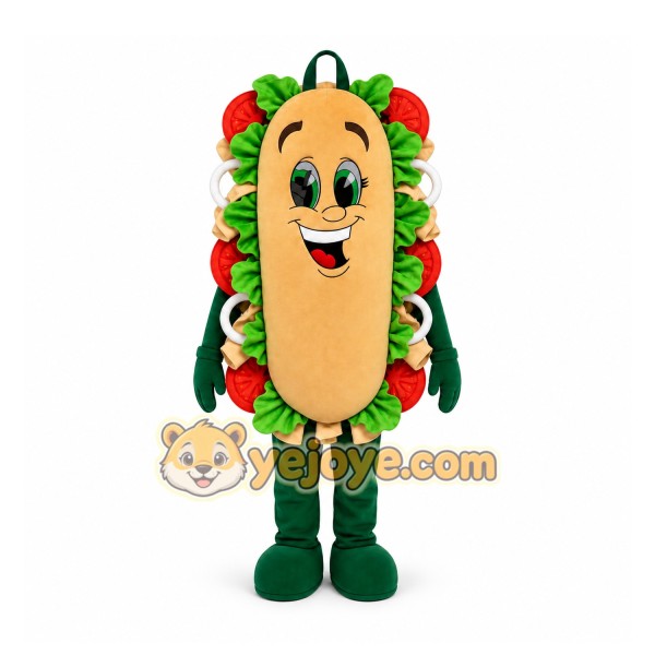 Green Sandwich Mascot Costume for Restaurant Promotions Green Sandwich Mascot Costume for Restaurant Promotions