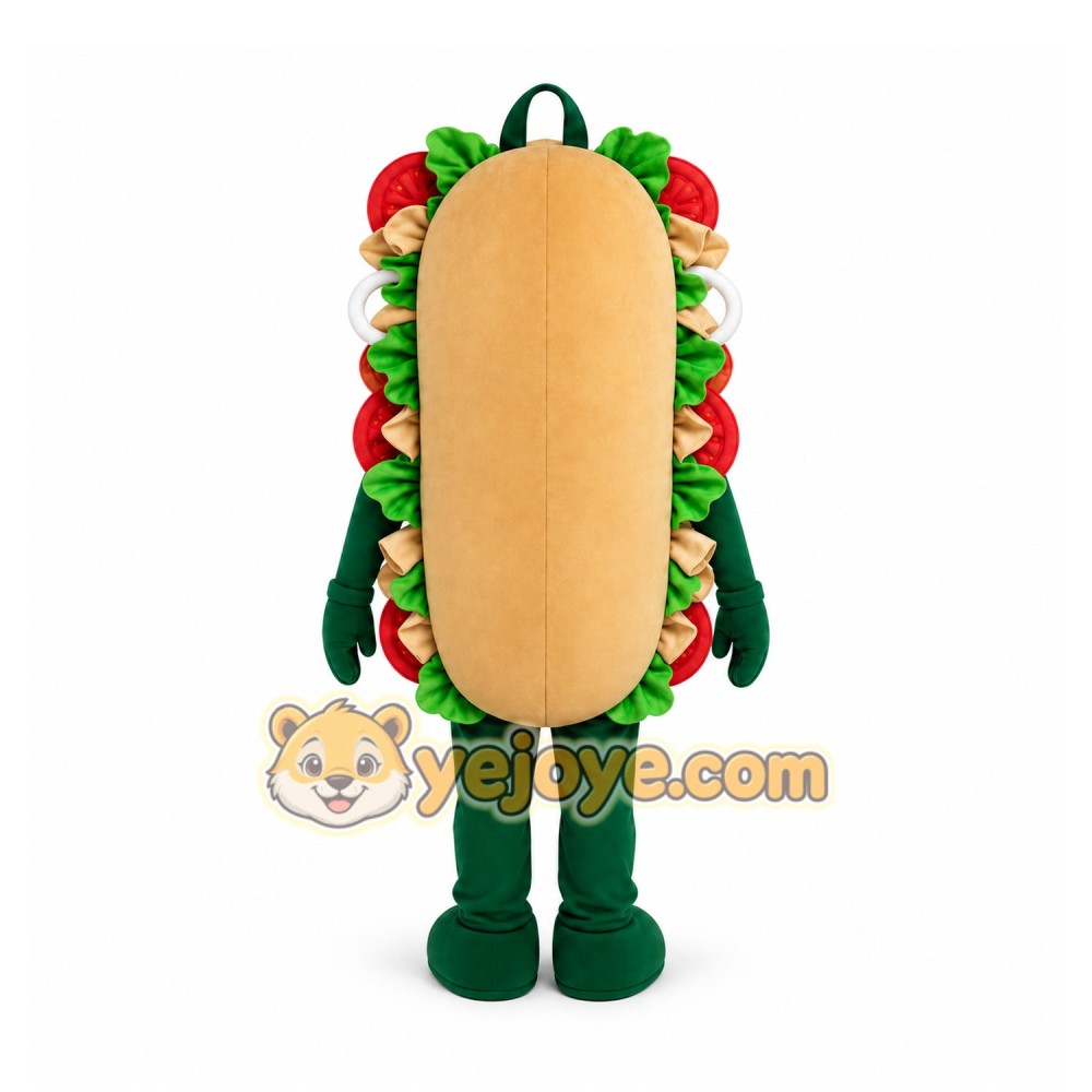 Green Sandwich Mascot Costume for Restaurant Promotions Green Sandwich Mascot Costume for Restaurant Promotions