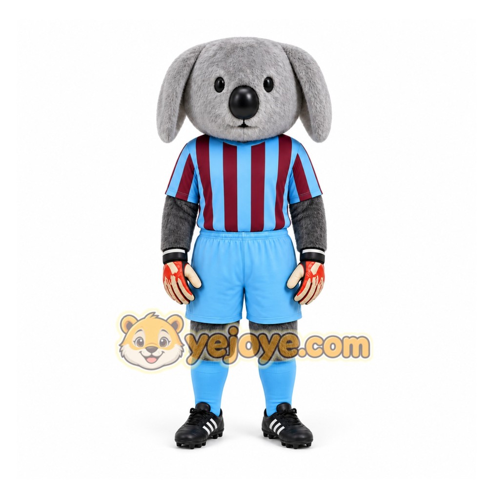 Gray Dog in Sports Outfit Mascot Costume for Events and Promotions Gray Dog in Sports Outfit Mascot Costume for Events and Promotions
