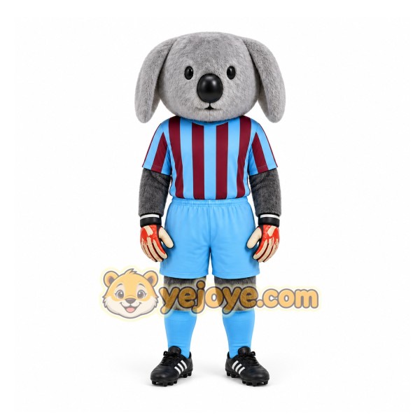 Gray Dog in Sports Outfit Mascot Costume for Events and Promotions