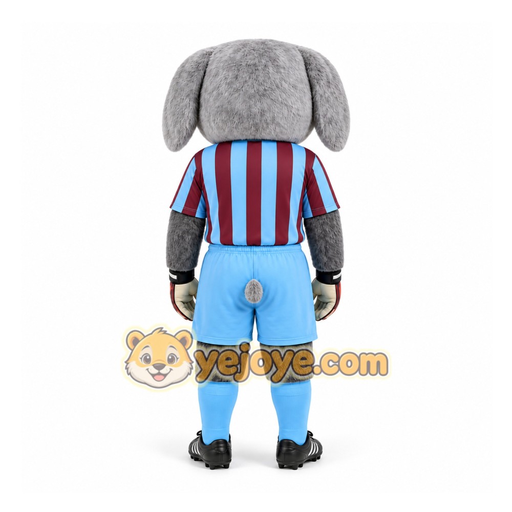 Gray Dog in Sports Outfit Mascot Costume for Events and Promotions Gray Dog in Sports Outfit Mascot Costume for Events and Promotions