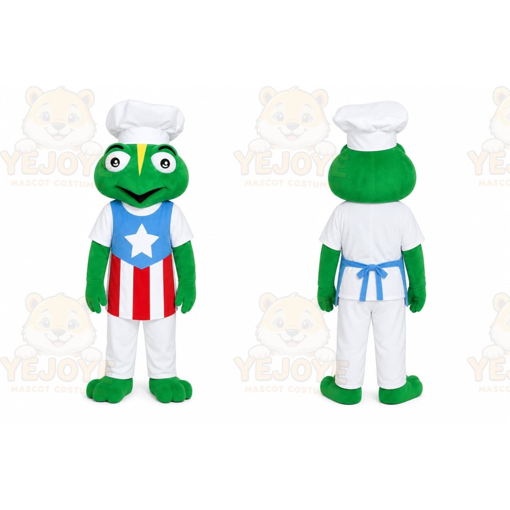 Green Frog Chef Mascot Costume for Restaurant Promotions