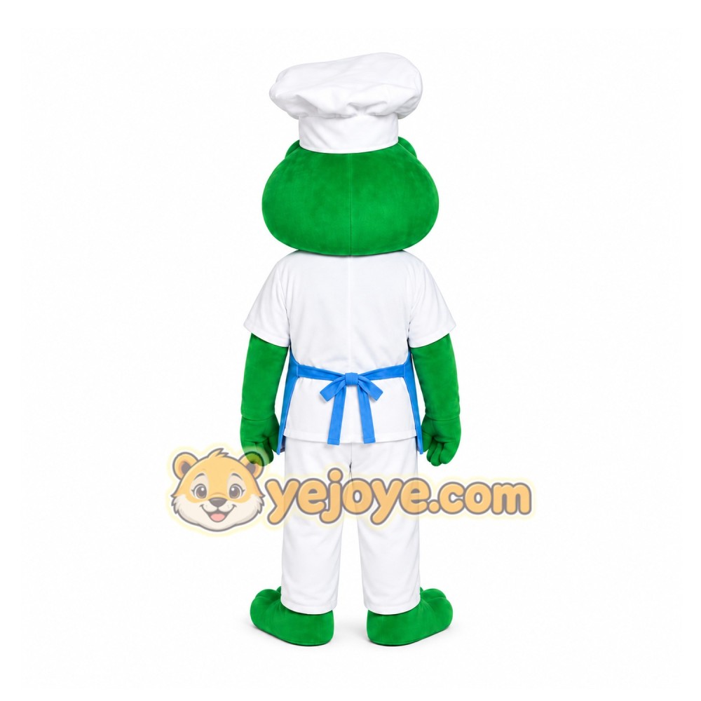 Green Frog Chef Mascot Costume for Restaurant Promotions Green Frog Chef Mascot Costume for Restaurant Promotions