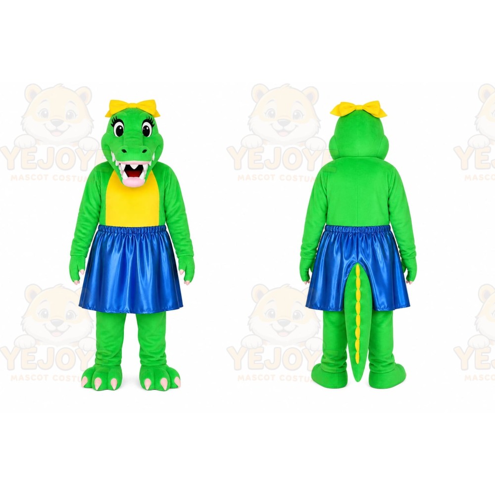 Green Alligator Mascot Costume for Children's Events