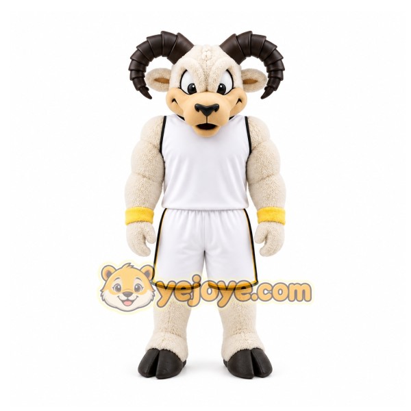 White Ram Mascot Costume for Sports Events