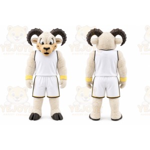 White Ram Mascot Costume for Sports Events