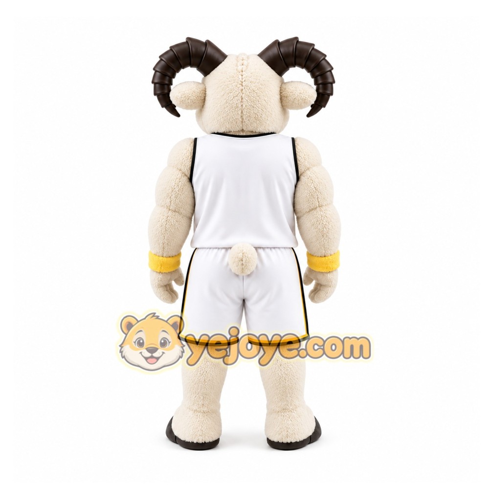 White Ram Mascot Costume for Sports Events