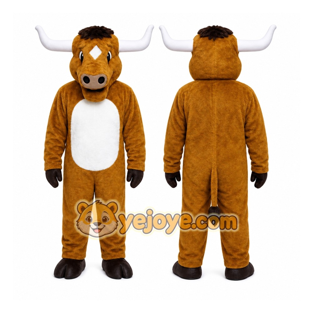 Brown Bull Mascot Costume for Sports Events Brown Bull Mascot Costume for Sports Events