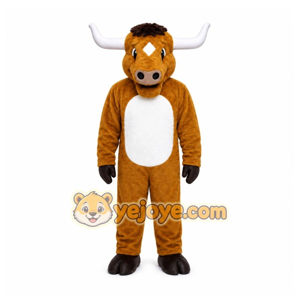 Brown Bull Mascot Costume for Sports Events
