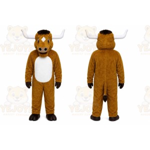 Brown Bull Mascot Costume for Sports Events
