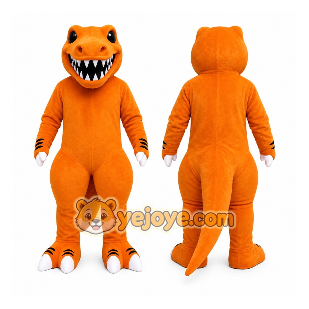 Orange Dinosaur Mascot Costume for Children's Events Orange Dinosaur Mascot Costume for Children's Events