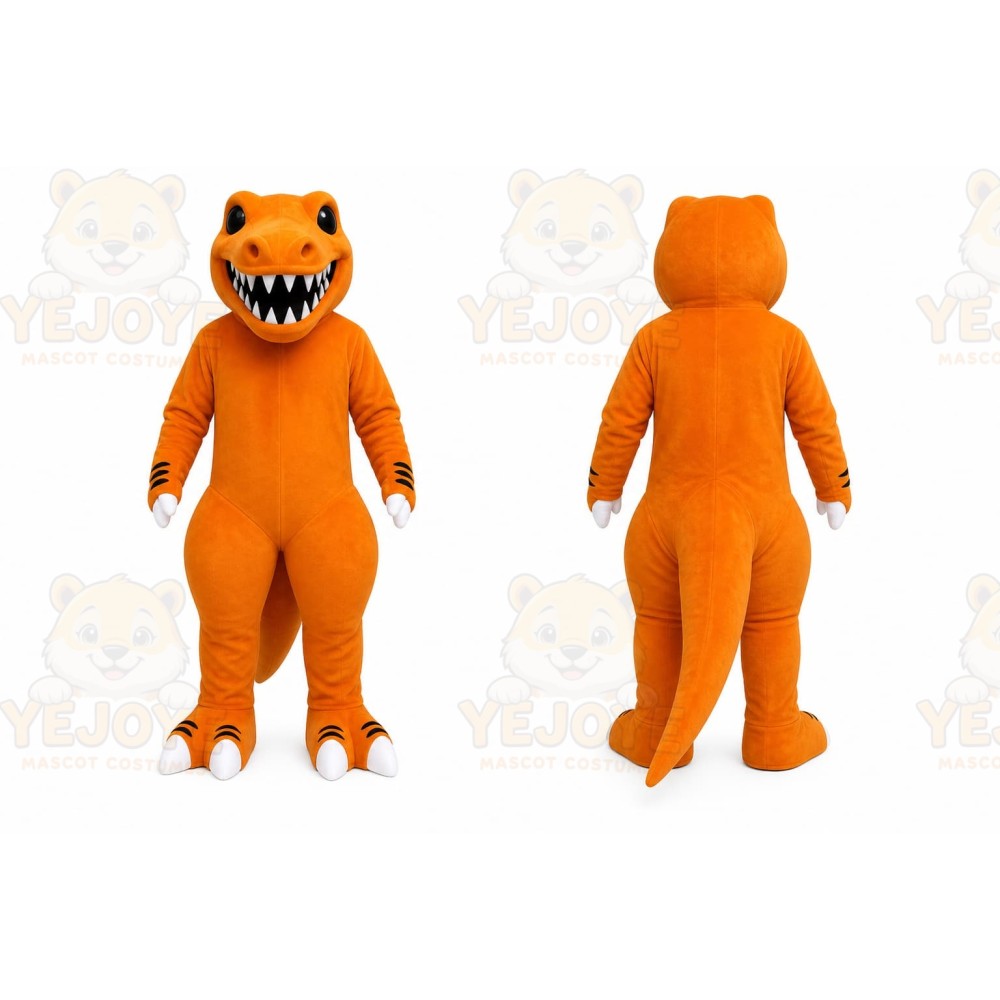 Orange Dinosaur Mascot Costume for Children's Events