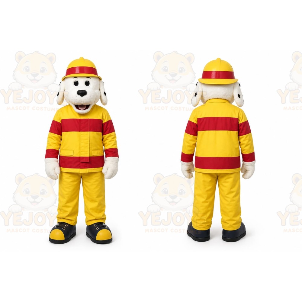 Yellow Firefighter Dog Mascot Costume for Children's Events