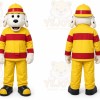 Yellow Firefighter Dog Mascot Costume for Children's Events