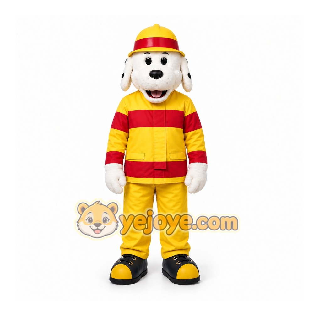 Yellow Firefighter Dog Mascot Costume for Children's Events Yellow Firefighter Dog Mascot Costume for Children's Events