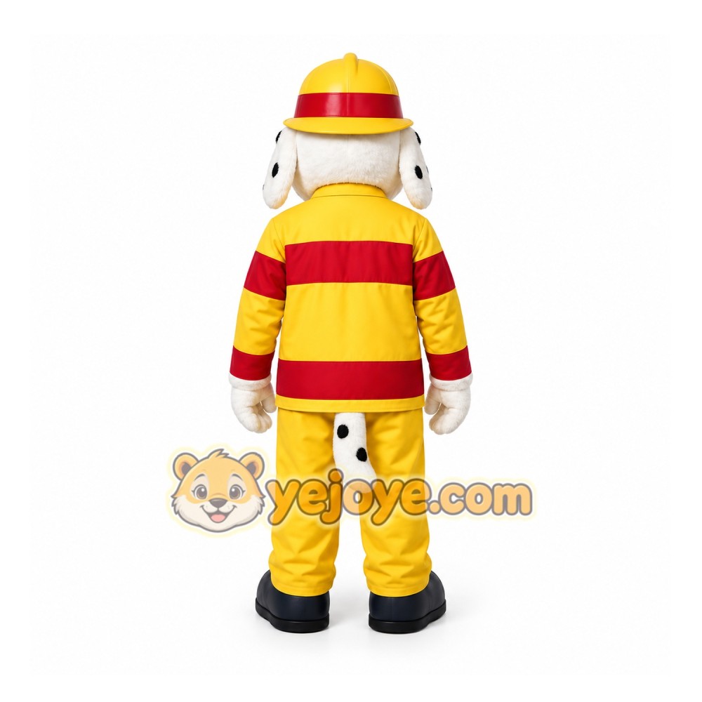 Yellow Firefighter Dog Mascot Costume for Children's Events Yellow Firefighter Dog Mascot Costume for Children's Events