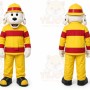 Yellow Firefighter Dog Mascot Costume for Children's Events