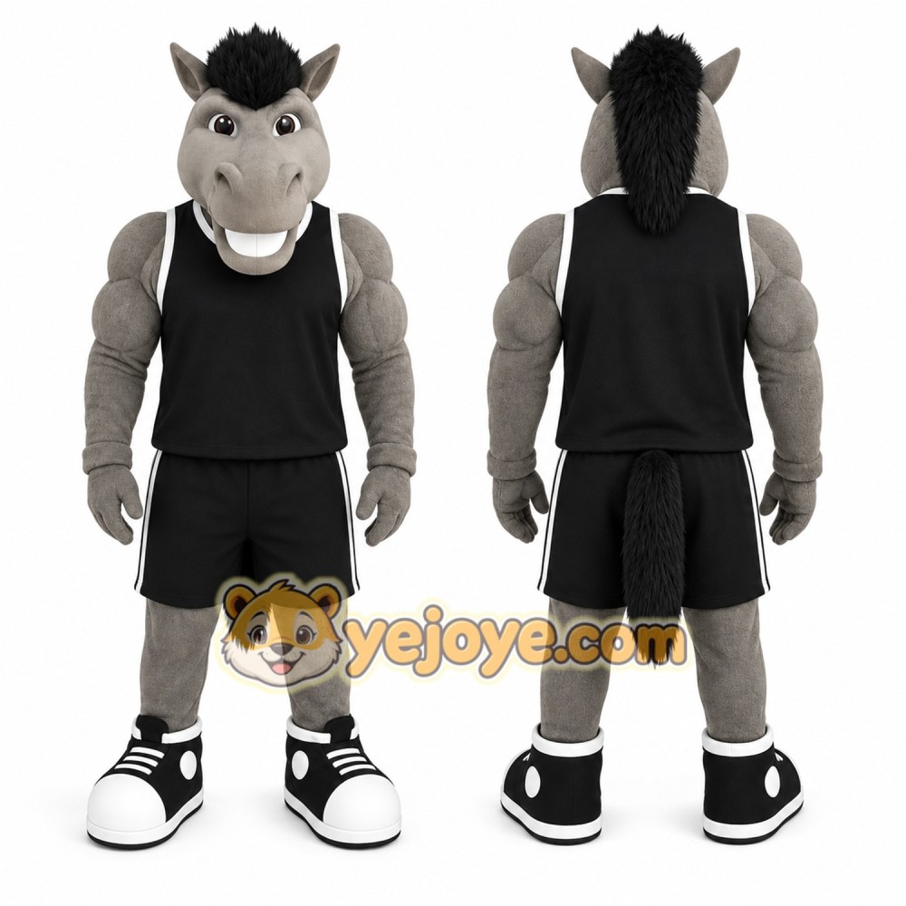 Gray Horse Mascot Costume for Sports Events Gray Horse Mascot Costume for Sports Events
