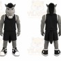 Gray Horse Mascot Costume for Sports Events