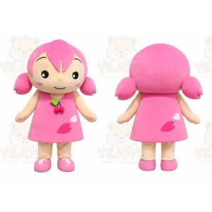 Pink Girl Mascot Costume for Children's Events