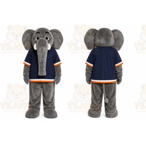 Gray Elephant Mascot Costume for Sports Events