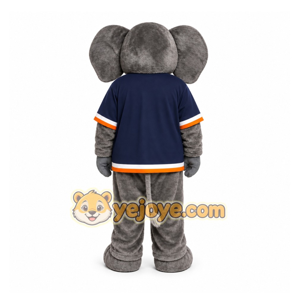 Gray Elephant Mascot Costume for Sports Events