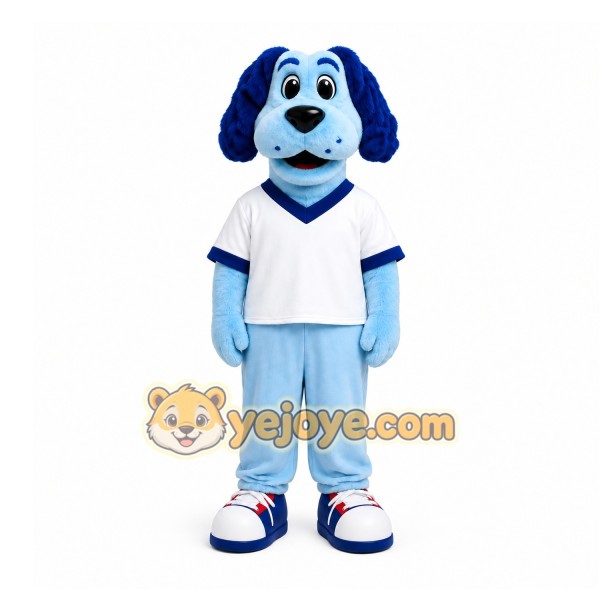 Blue Dog Mascot Costume for Sports Events