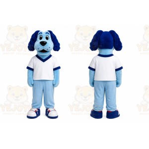 Blue Dog Mascot Costume for Sports Events