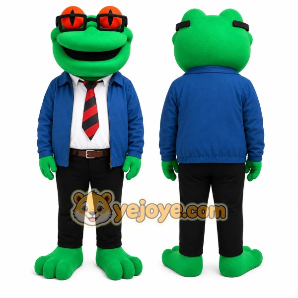 Green Frog Mascot Costume for Corporate Events