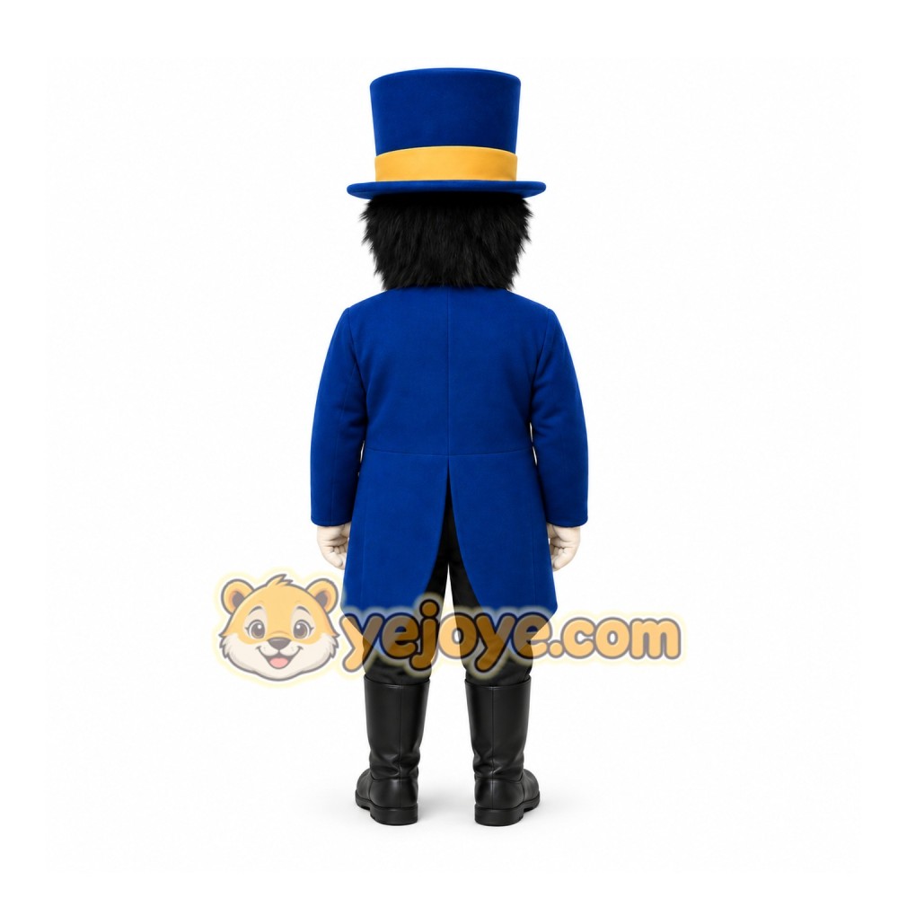 Blue Man With Top Hat Mascot Costume for Events and Promotions Blue Man With Top Hat Mascot Costume for Events and Promotions