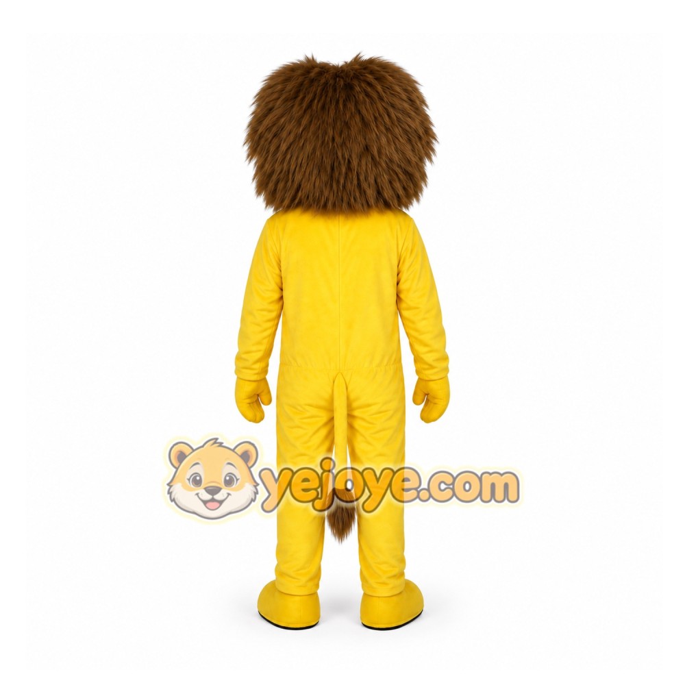 Yellow Lion Mascot Costume for Children's Events