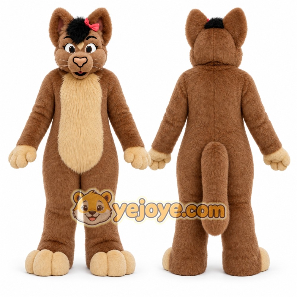 Brown Cat Mascot Costume for Children's Events