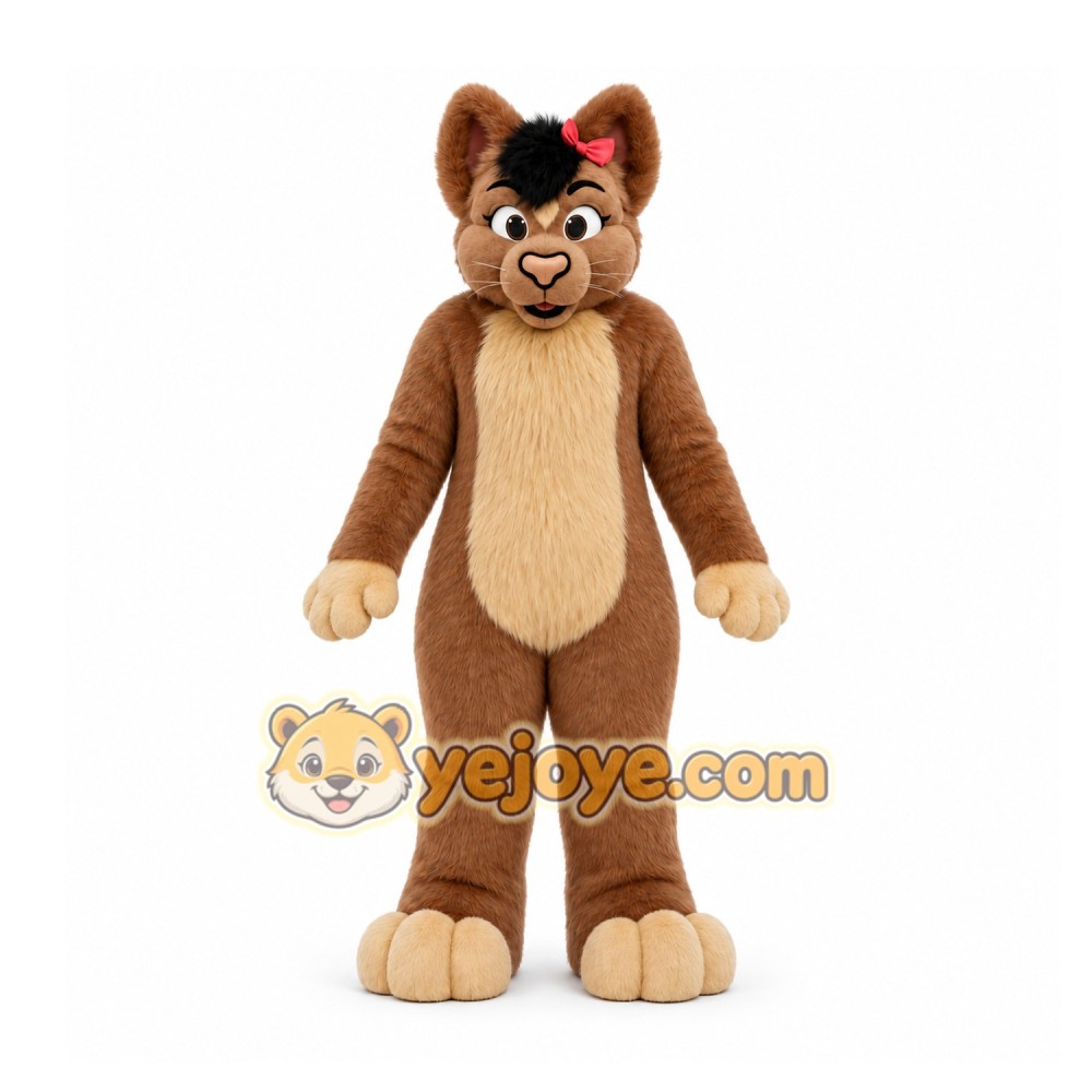 Brown Cat Mascot Costume for Children's Events