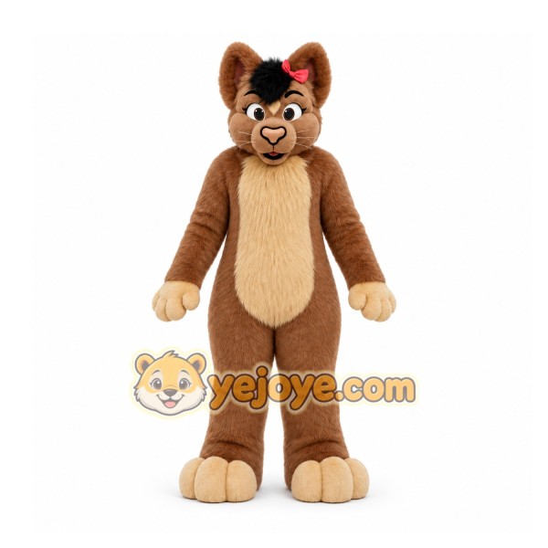 Brown Cat Mascot Costume for Children's Events