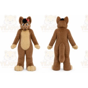 Brown Cat Mascot Costume for Children's Events