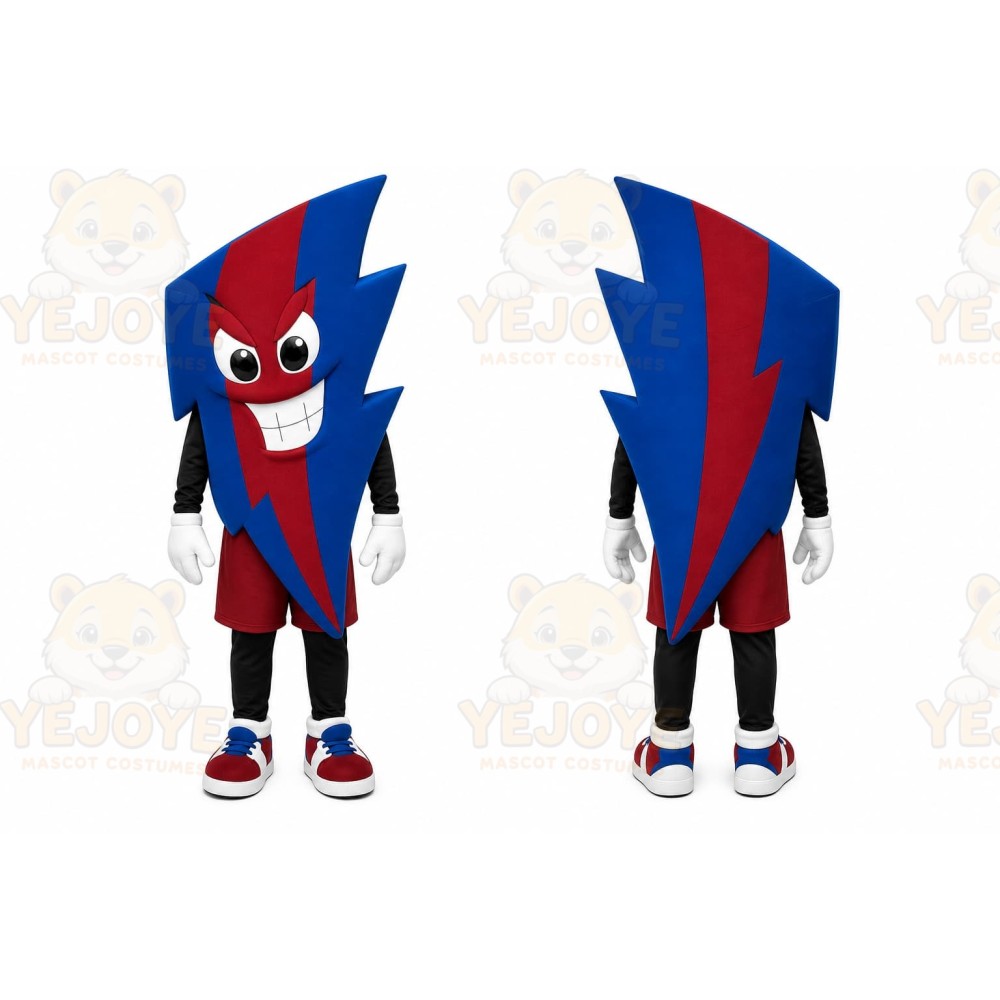 Blue Lightning Bolt Mascot Costume for Sports Events