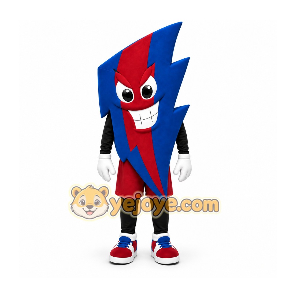 Blue Lightning Bolt Mascot Costume for Sports Events Blue Lightning Bolt Mascot Costume for Sports Events