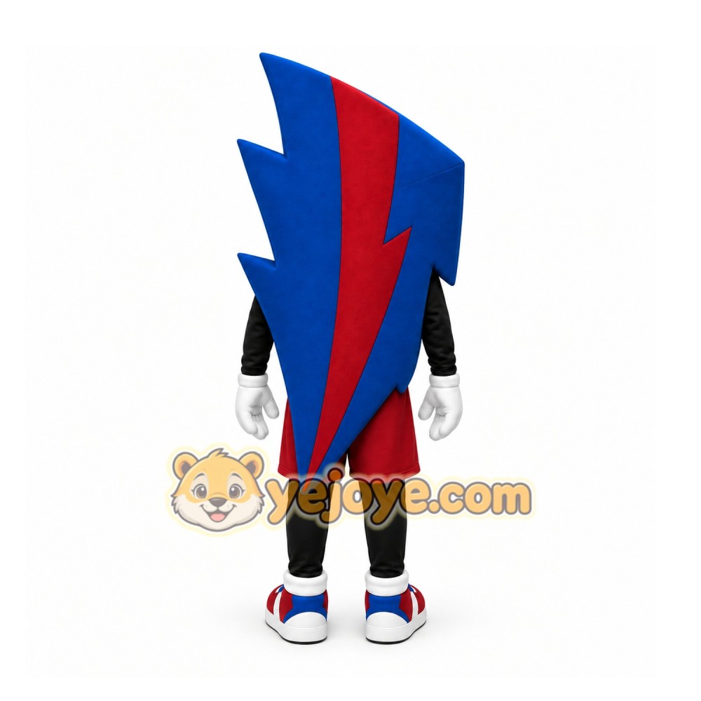 Blue Lightning Bolt Mascot Costume for Sports Events Blue Lightning Bolt Mascot Costume for Sports Events