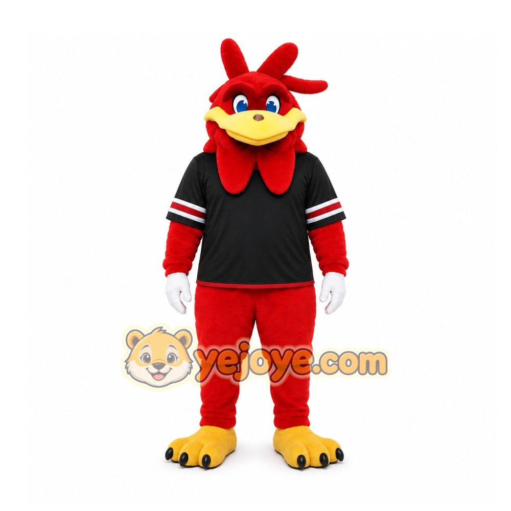 Red Rooster Mascot Costume for Sports Events Red Rooster Mascot Costume for Sports Events