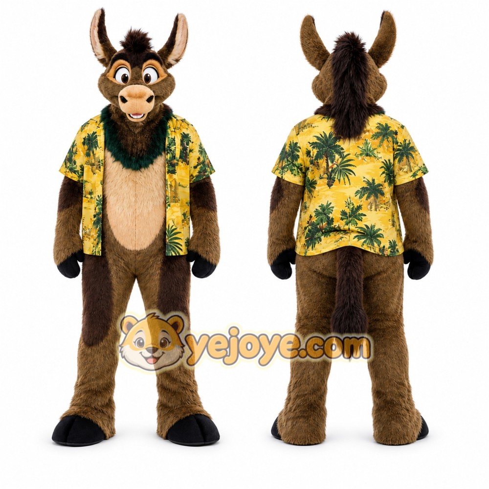 Brown Donkey Mascot Costume for Events and Promotions