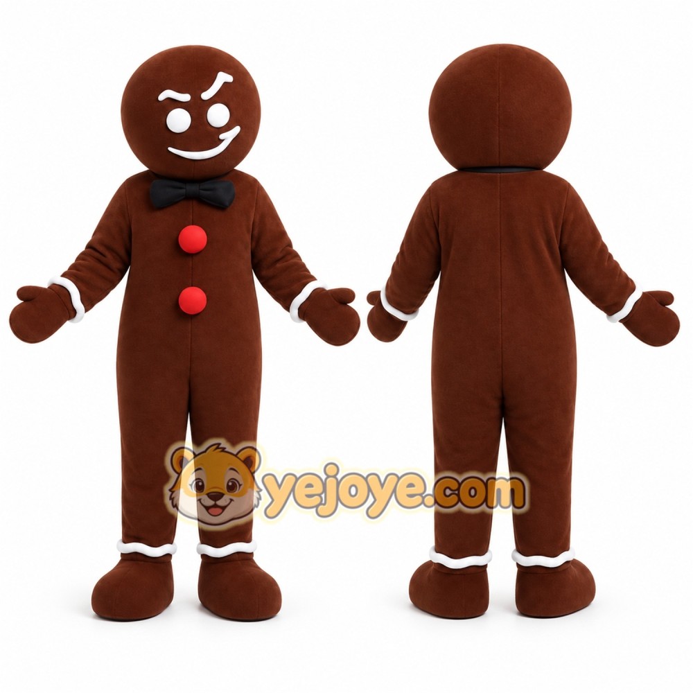 Brown Cookie Mascot Costume for Children's Events Brown Cookie Mascot Costume for Children's Events