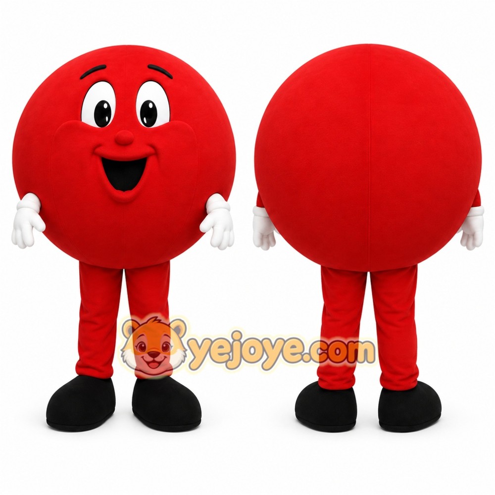 Red Circle Face Mascot Costume for Events and Promotions